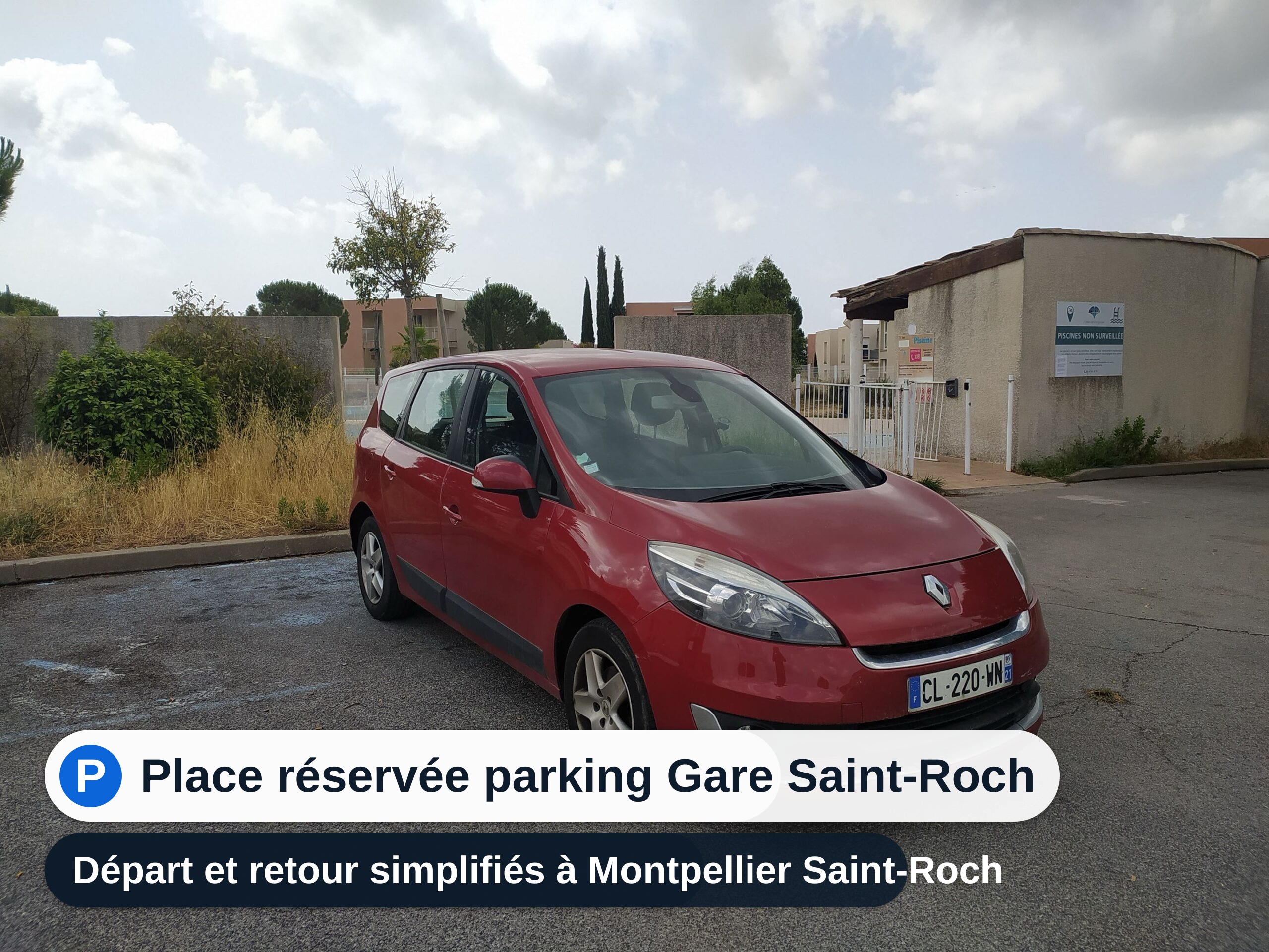 Renault Scenic 7 places Amazio — place réservée parking Gare Saint-Roch