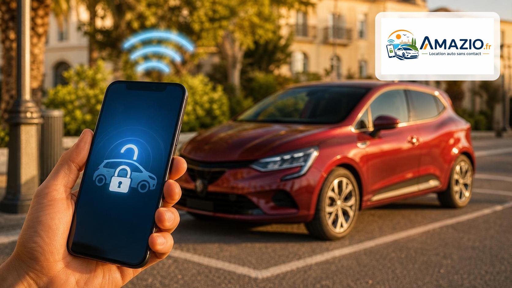 Location voiture Juvignac avec smartphone et accès Connect Amazio — Renault Clio