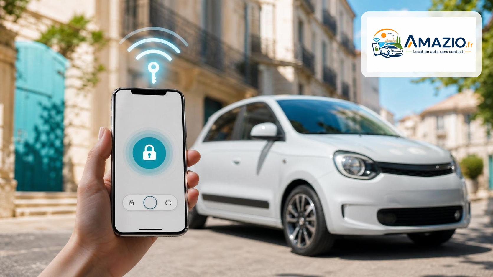 Location voiture Lattes avec smartphone et accès Connect Amazio — Renault Twingo