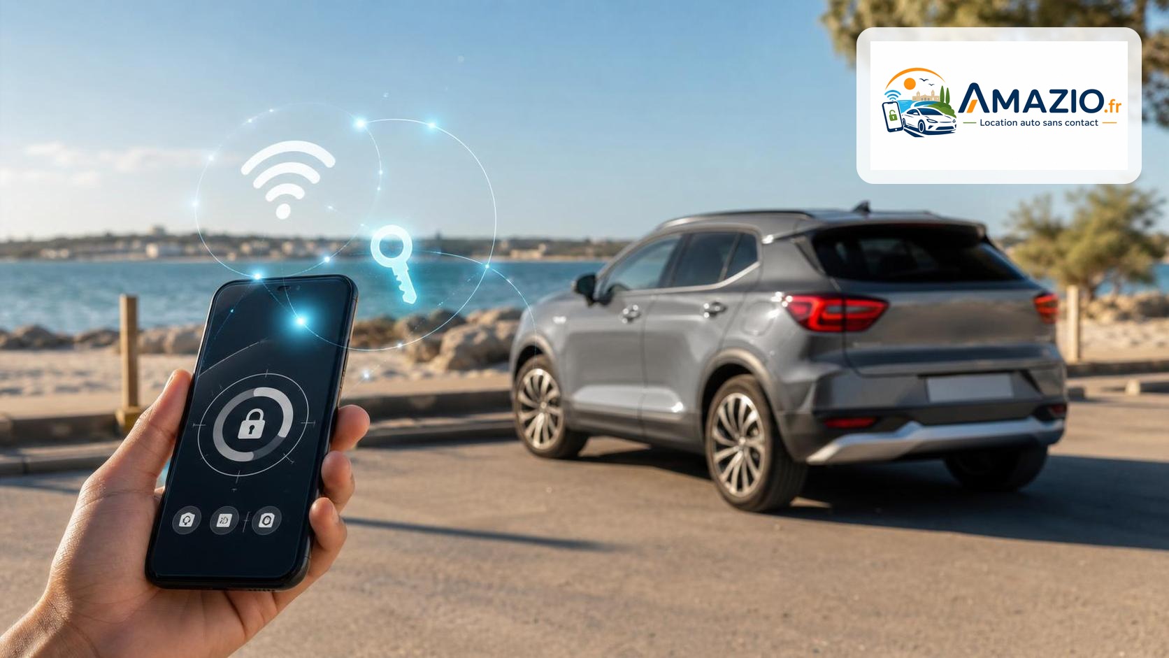 Location voiture Mauguio avec smartphone et accès Connect Amazio — SUV compact