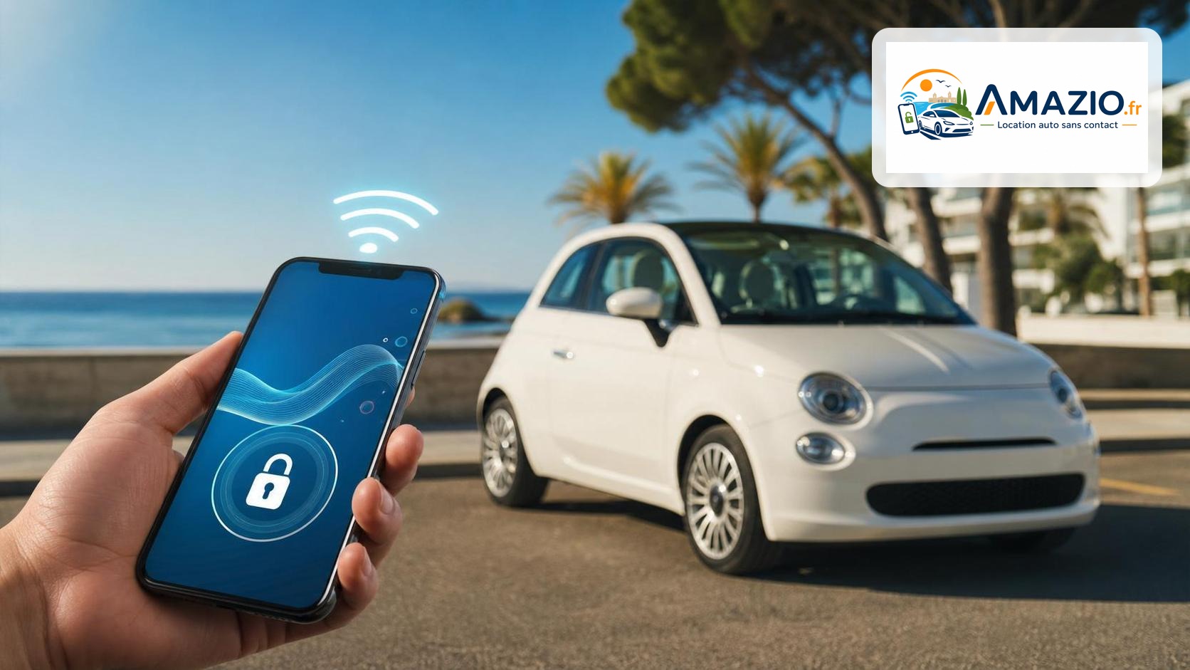 Location voiture Palavas / Carnon avec smartphone et accès Connect Amazio — citadine compacte