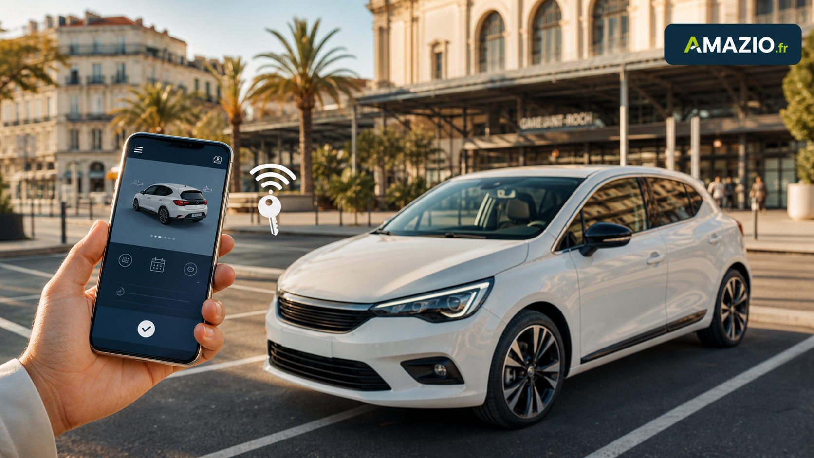 Amazio location voiture Montpellier usages locaux smartphone Getaround