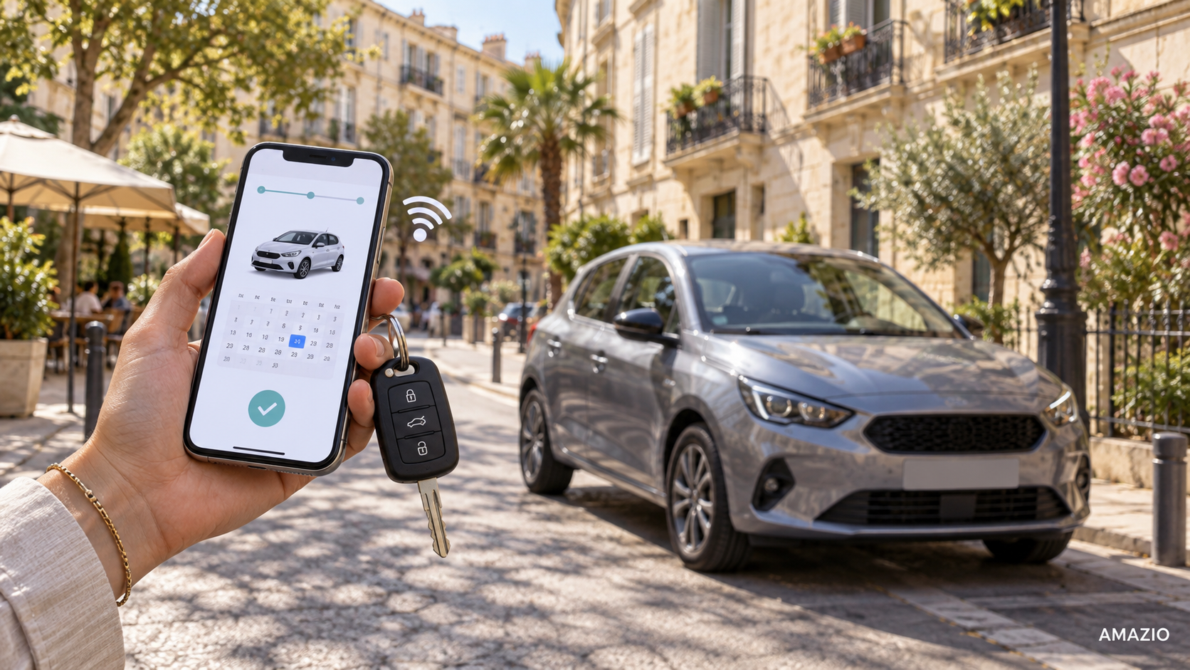 Choisir une citadine à Montpellier avec un smartphone et une clé de voiture