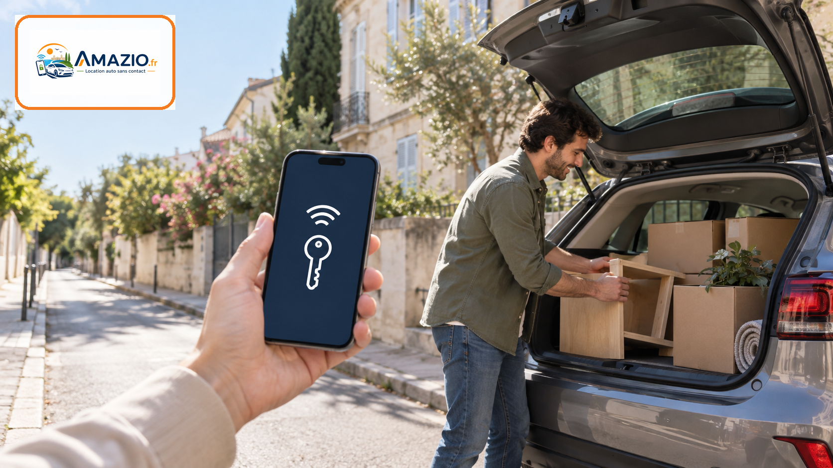 Transporter un meuble d’occasion à Montpellier avec une citadine, smartphone et clé numérique Amazio